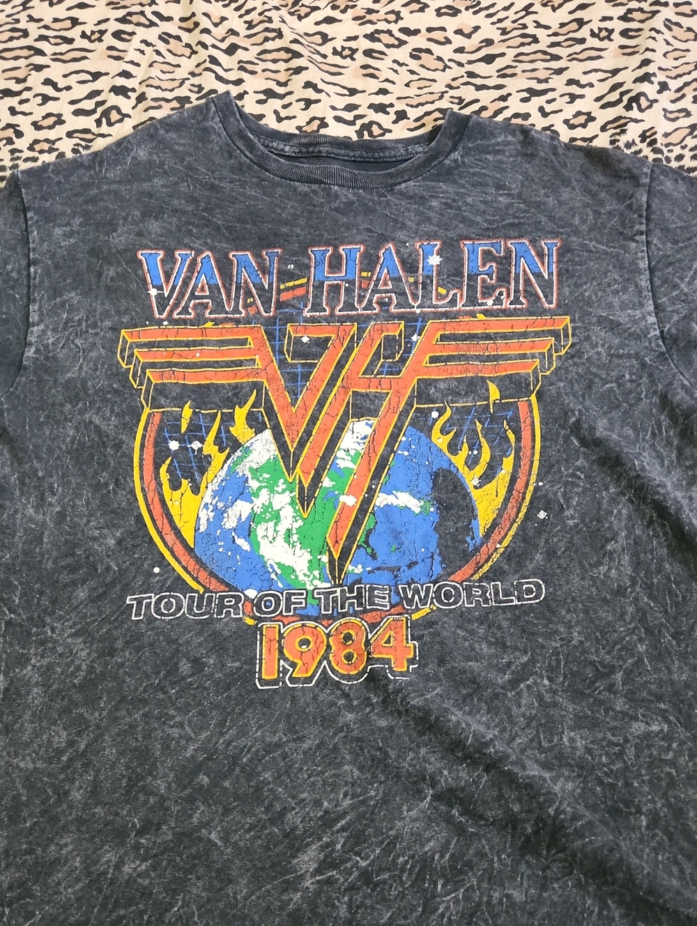 Van Halen 1984 Tour of the World Black Short Sleeve Tee